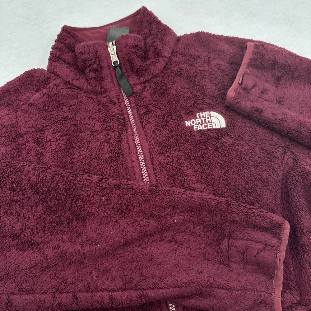 The North Face Osito Fleece Jacket Womens Medium Burgundy Maroon Full Zip Soft